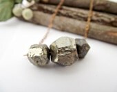 gold rush necklace - pyrite, raw brass