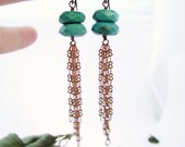 joanie earrings - turquoise, raw brass