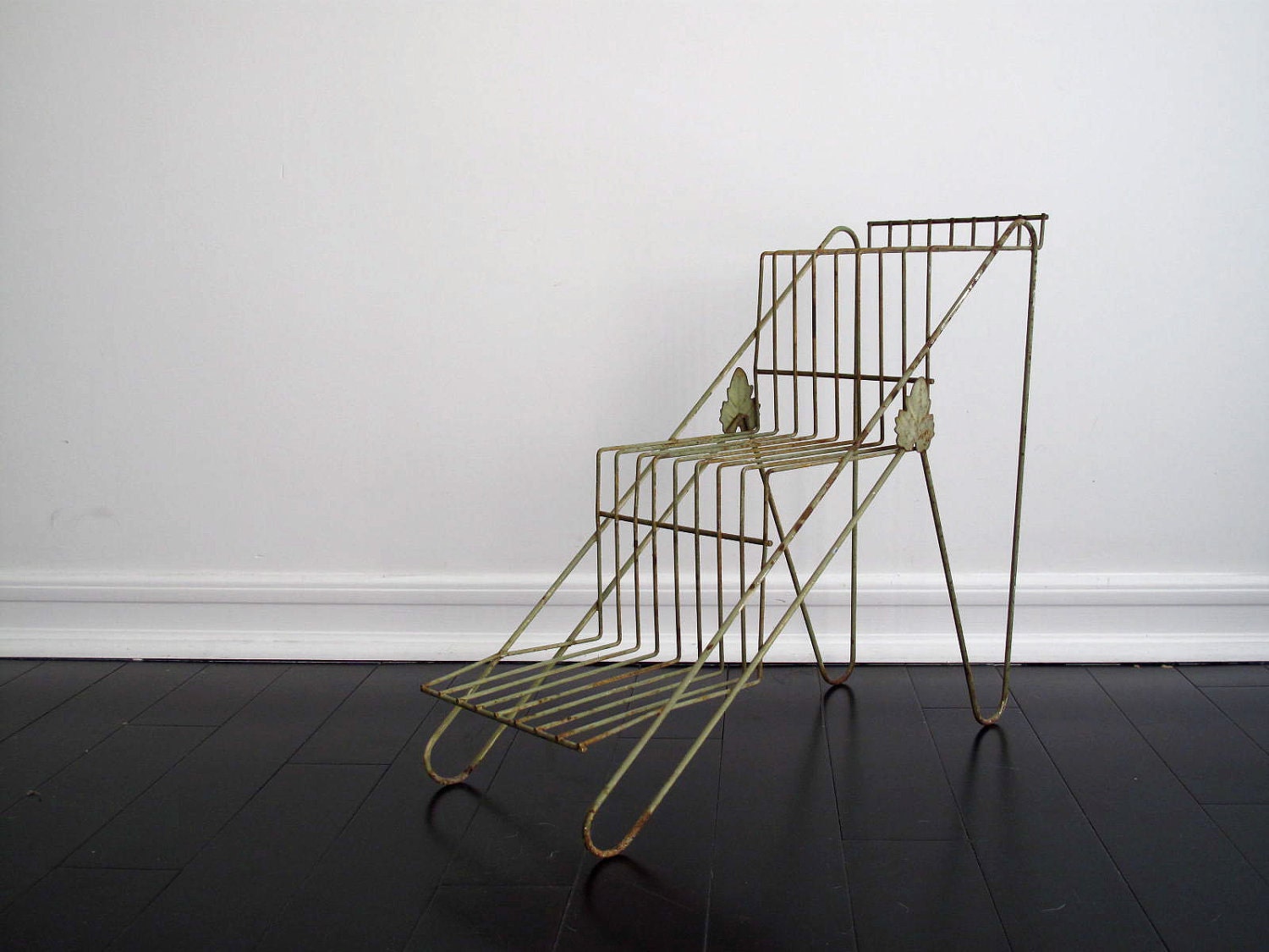 Vintage Metal Plant Stand - Mid Centruy Modern Planter, Metal Shelf, Display, Garden
