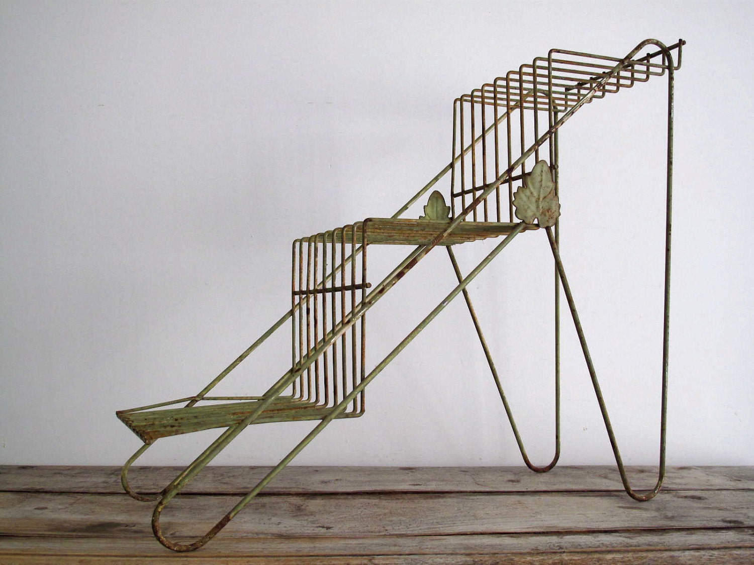 Vintage Metal Plant Stand - Mid Centruy Modern Planter, Metal Shelf, Display, Garden