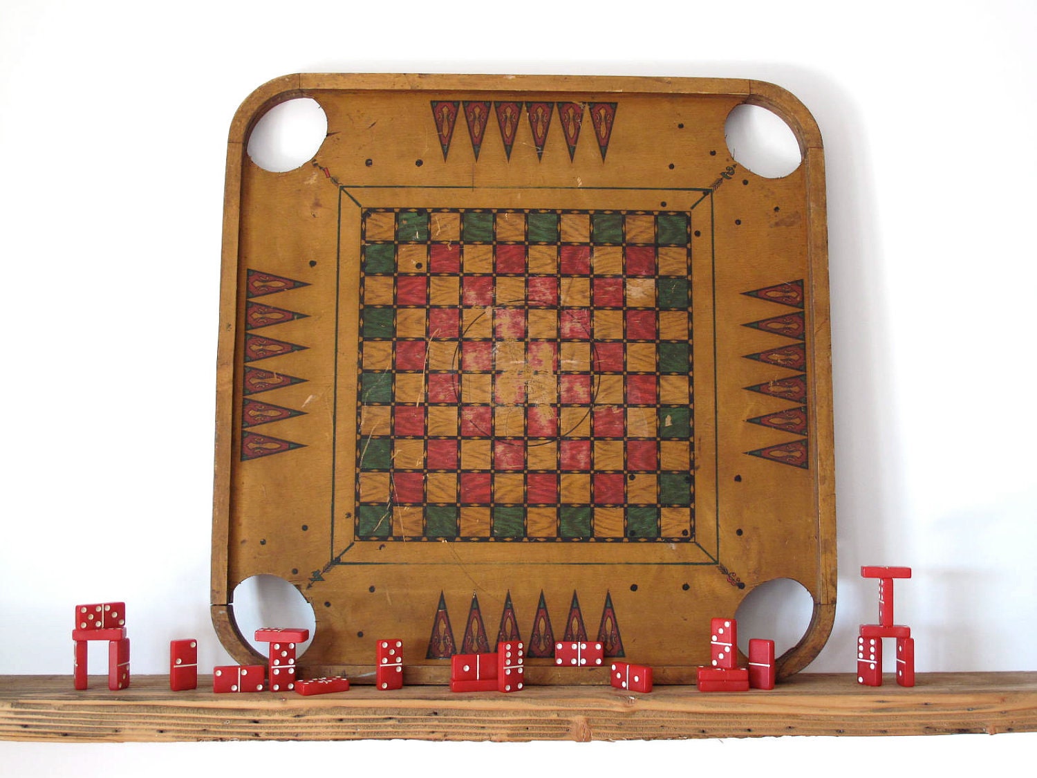 Antique Board Games - Vintage Game Boards, Industrial Decor, Wall Decor
