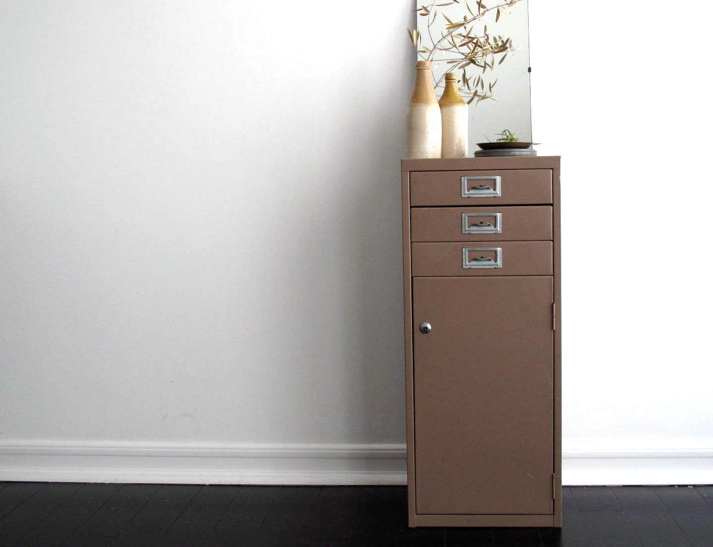 Vintage Metal Cabinet - Industrial Office Furniture, Metal File Cabinet, eveteam