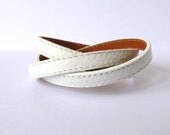 Multi Wrapped White Leather Bracelet