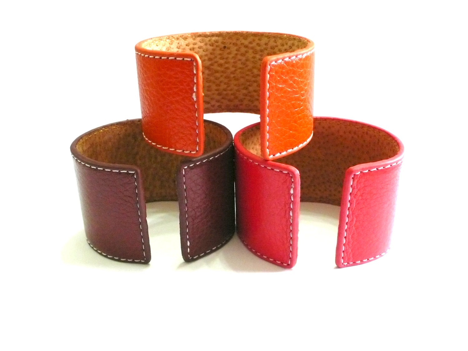 Classic Leather Bracelet - Red, Bown, Orange - perfectwear