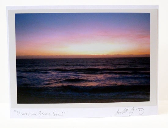 Beach Sunset Photo Greeting Card - California Ocean