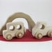 Wooden Toy Bridge and Tunnel with Two Cars Natural Maple