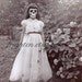 Halloween Decor, Mixed Media Collage Print, Creepy Girl with Skull Face Art , Princess, Altered Vintage Photo