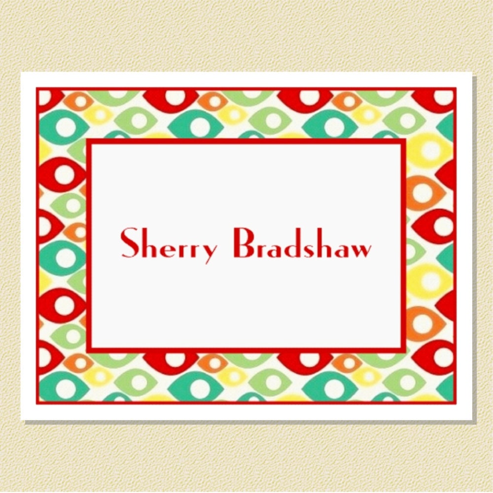 Personalized Note Cards - Great Mid-Century Modern (10 Folded)