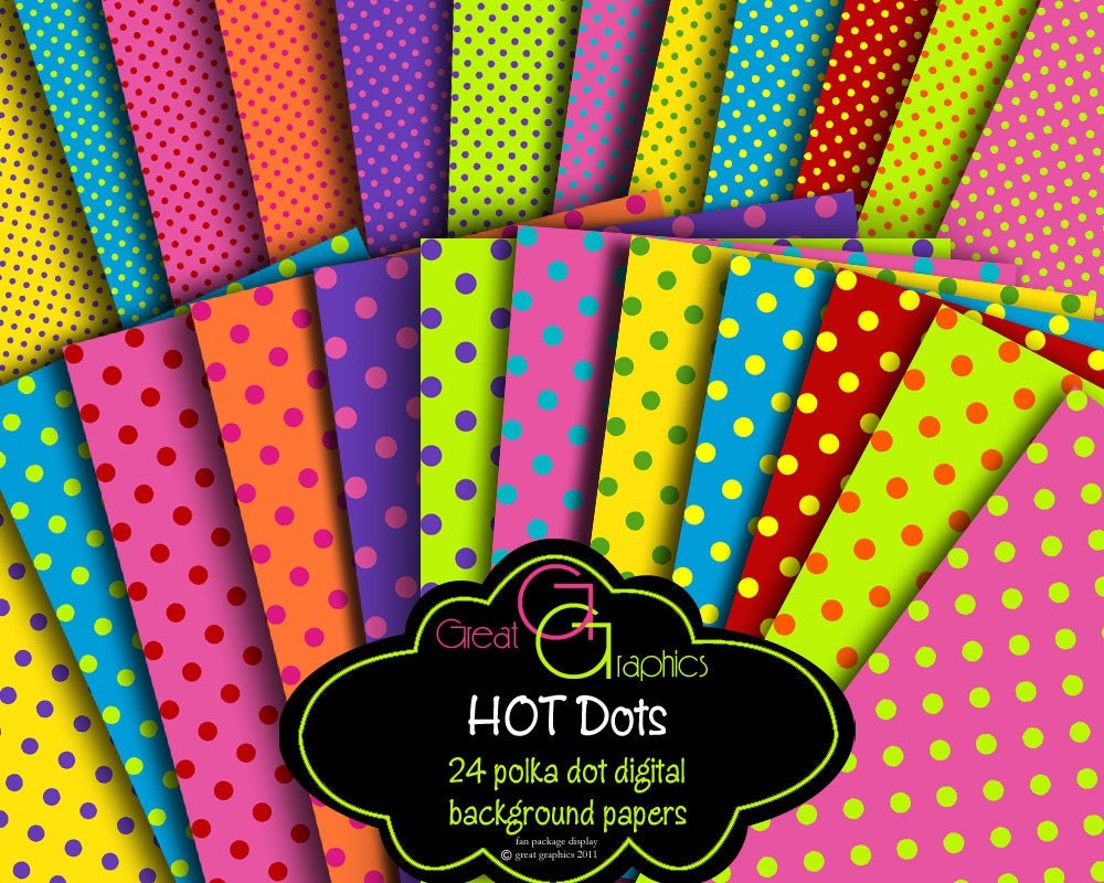 Digital Polka Dot Paper, Printable Polka Dots, Polka Dot Paper, Polka Dot Backgrounds, Instant Downloads Il_170x135