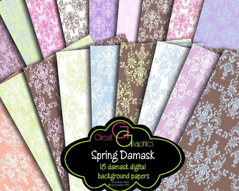 Digital Damask Paper Damask Printable Paper Damask Pattern Damask Digital Wedding Paper - Instant Download Il_170x135