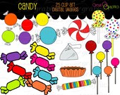 Candy Clip Art, candy digital clip art, lollipop clip art, printable candy clipart, invitation clip art, clip art candy Il_170x135