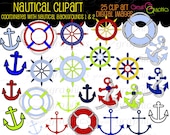 Nautical Clip Art, Nautical Digital, Anchor Clipart, Nautical Clipart, Digital Nautical, Sailing Clipart, Instant Download Il_170x135