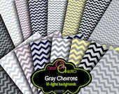 Chevron Print Digital Paper Gray Chevron Paper Gray Chevron Pattern Printable Invitation Paper Digital Background - Instant Download Il_170x135