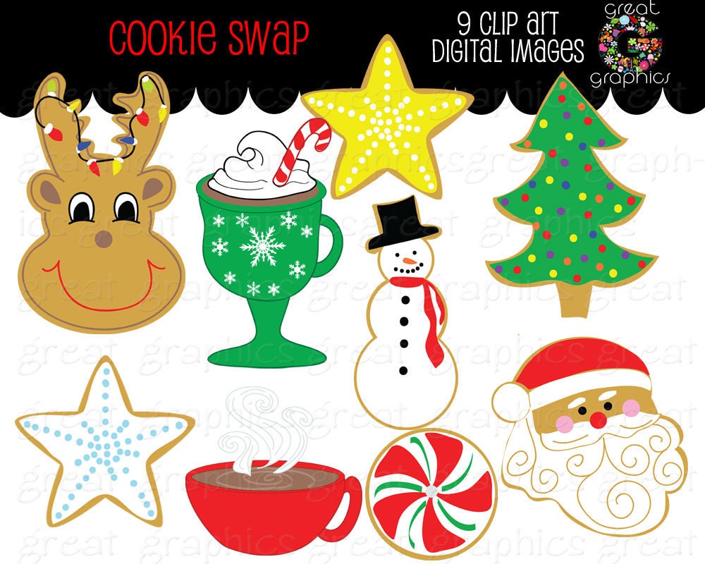 Christmas Clip Art Christmas Cookie Swap clip art printable Christmas clip art digital clip art Christmas cookie swap clip art Il_170x135