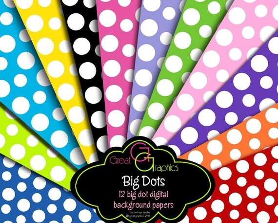 Polka Dot Paper Digital Polka Dot Paper Invitation Paper Printable Polka Dots Digital Paper - Instant Download Il_570xn