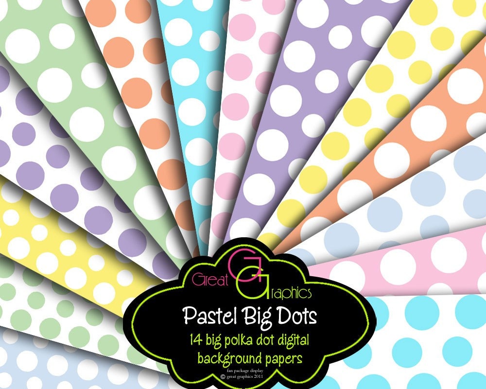 Printable Polka Dot Paper Digital Polka Dot Paper Pastel Polka Dot Background Paper Baby Shower Invitation Paper - Instant Download Il_570xn