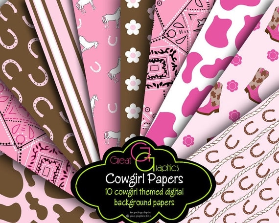 Cowgirl Digital Paper Pink Cowgirl Party Paper Cowgirl Printable Paper Pink Cowgirl Boots Digital Paper Instant Download Il_570xn
