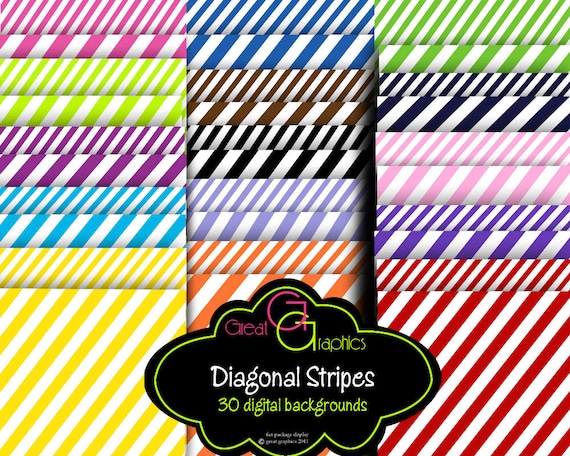 Diagonal Stripe Paper Digital Paper Striped Paper Background Paper Printable Paper Instant Download Il_570xn