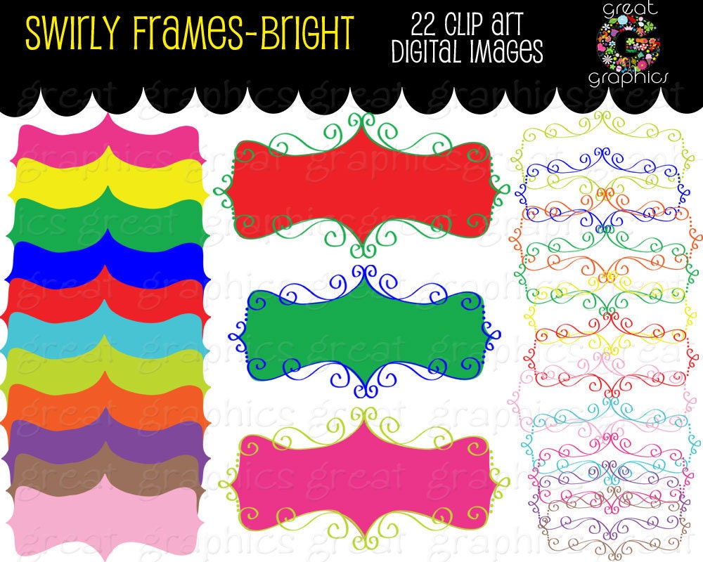 Frame Clipart, Digital Frame Clip Art, Printable Frame, Frame Clip Art, Digital Frame, Clip Art Frame, Instant Download Il_570xn