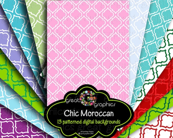 Moroccan Digital Paper Moroccan Print Invitation Paper Printable Party Paper Moroccan Printable Paper - Instant Download Il_570xn