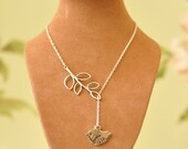 Clementine Sparrow Bird & Leaf Pendant Necklace