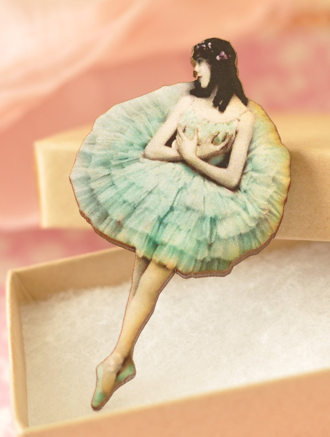 Josephine Wooden Ballerina Brooch