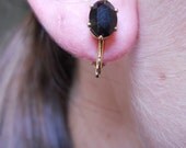 Vitnage Black Gem Clip On Earrings