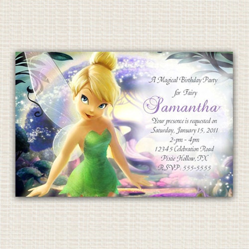 Tinkerbell Birthday Invitation - Matching Toppers Available Il_170x135