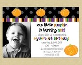 Halloween Pumpkin Birthday Invitation Il_170x135