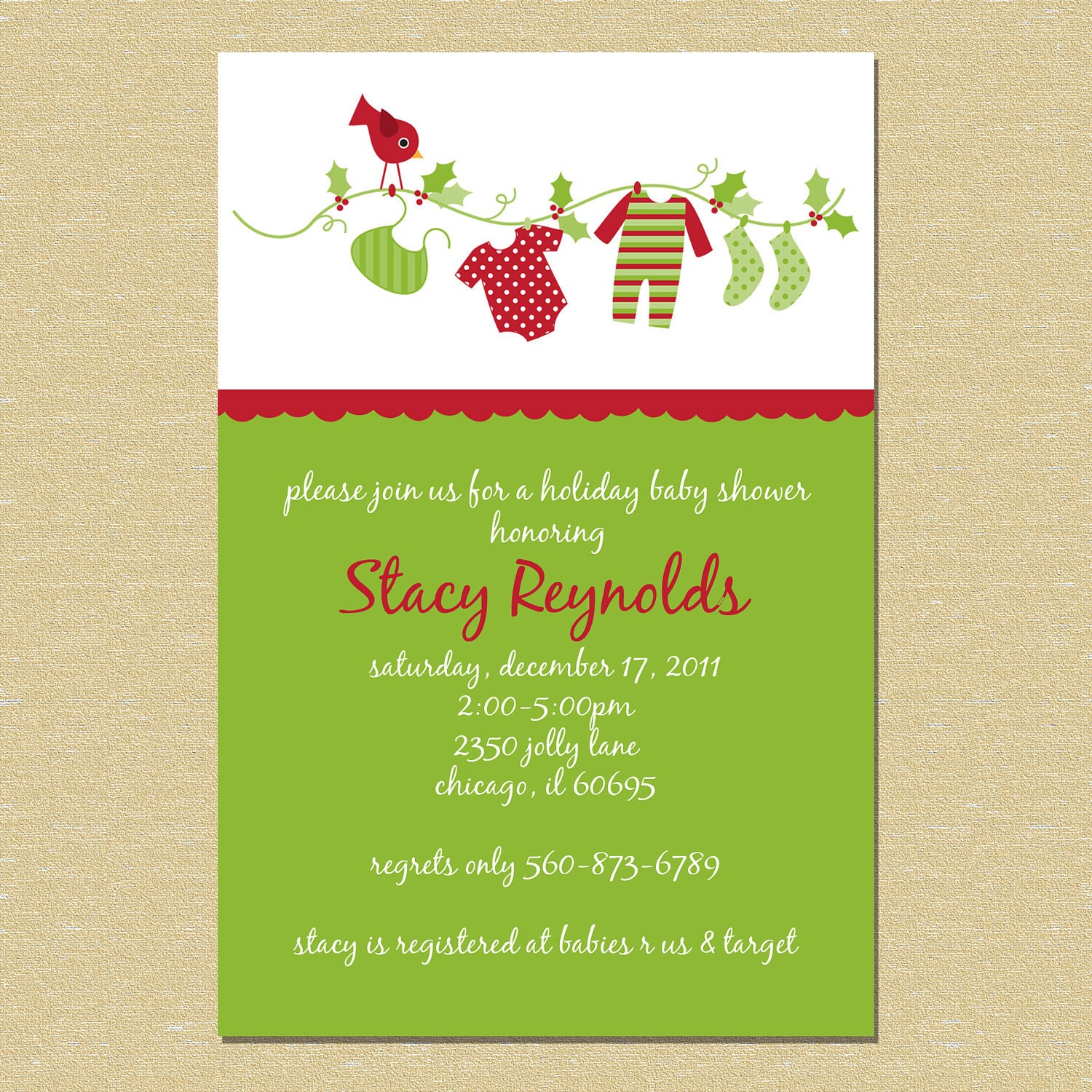 Christmas Holiday Baby Shower Invitation (Neutral - Boy or Girl) Il_170x135