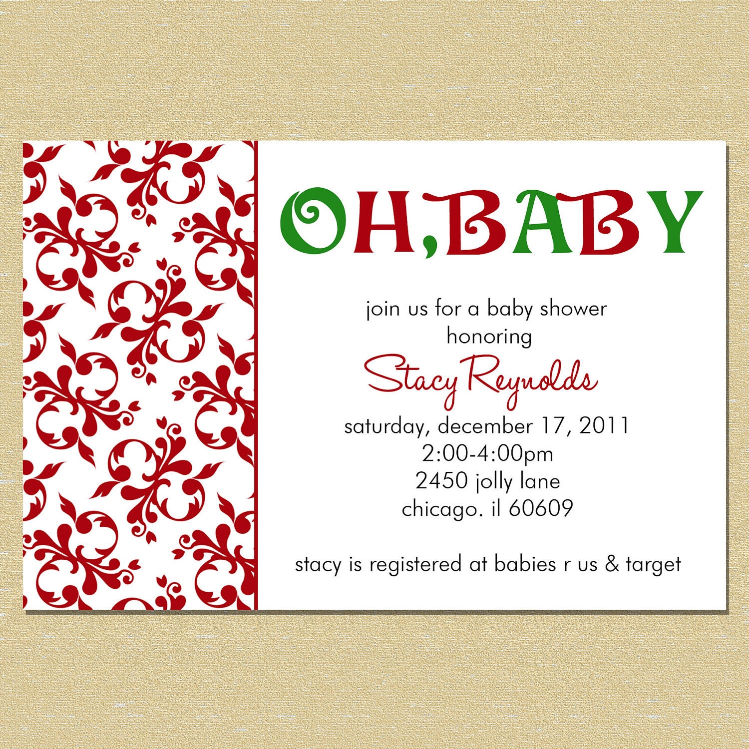 Oh, Baby...Christmas Baby Shower Invitation (Neutral - Boy or Girl) Il_170x135
