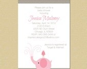 Elephant Girl Baby Shower Invitation - Matching Coordinates Available Il_170x135