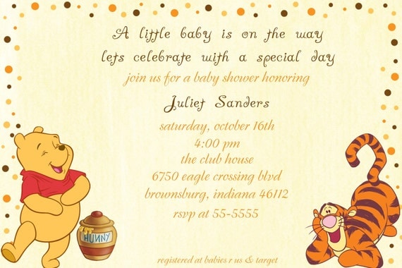 Winnie the Pooh Baby Shower Invitation Il_570xn