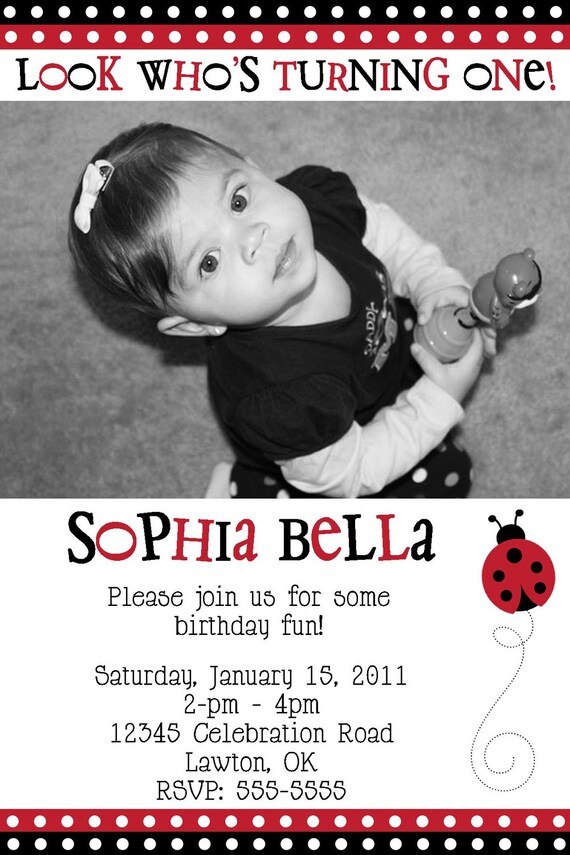 Ladybug Birthday Invitation - Any Age Il_570xn