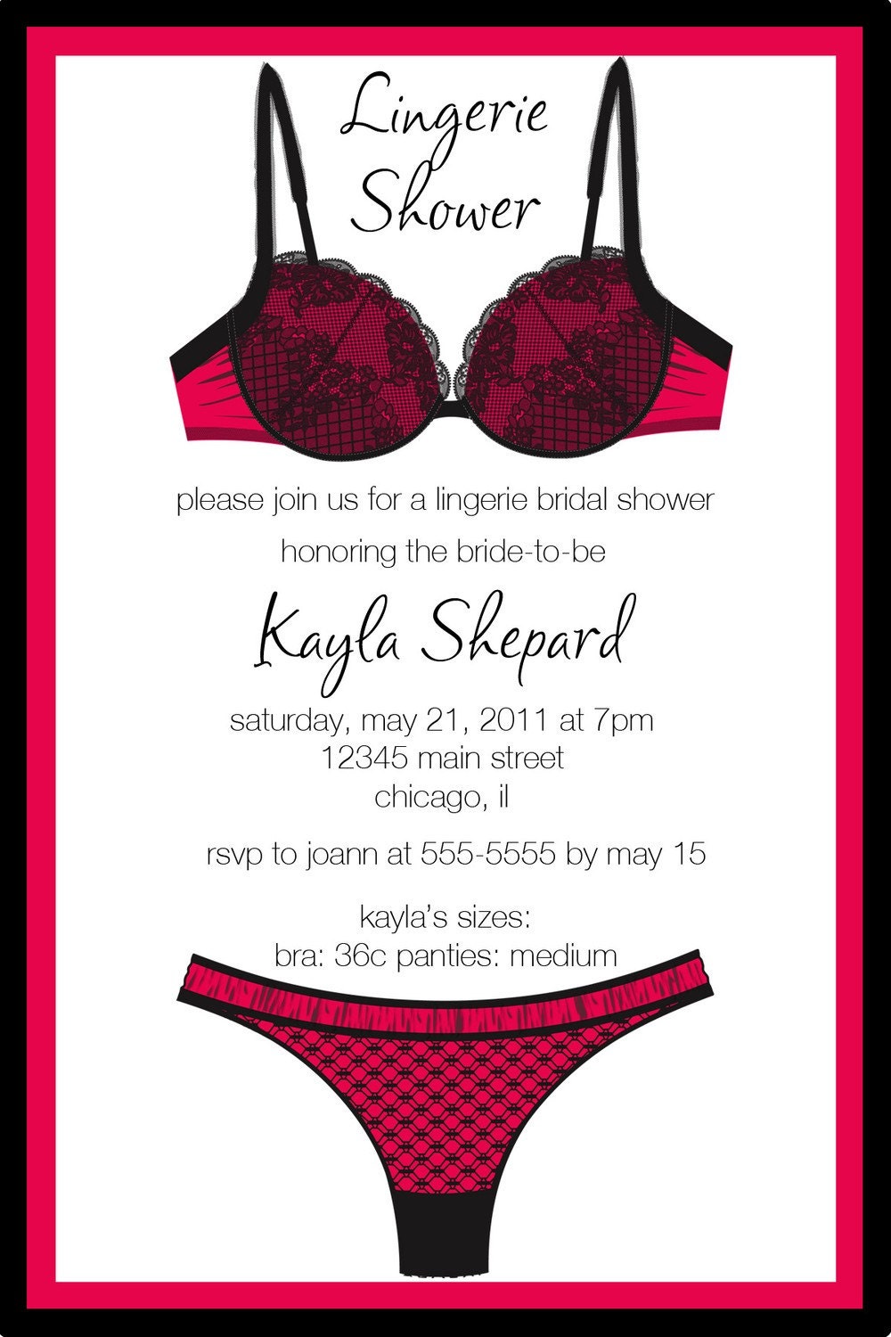 Lingerie Bridal Shower Invitation Il_570xn