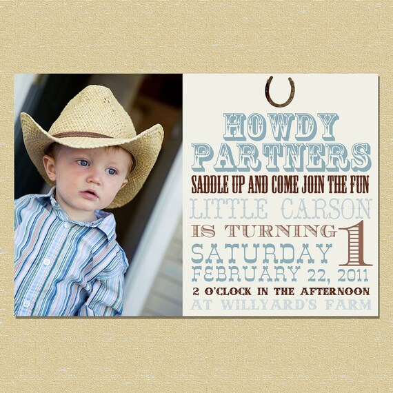 Western Birthday Invitation (Boy or Girl) Il_570xn