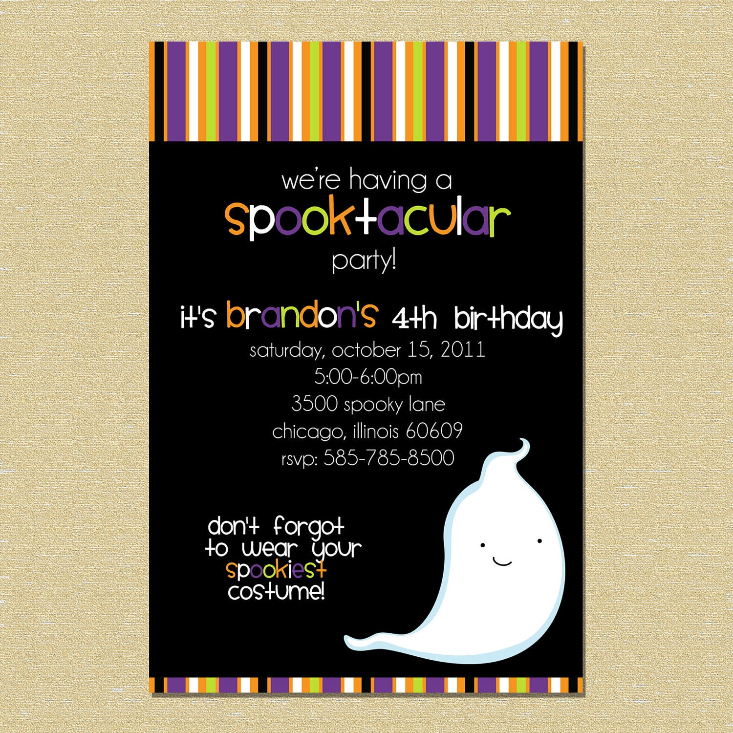 Spooktacular Ghost Birthday Invitation (Any Age) Il_570xn