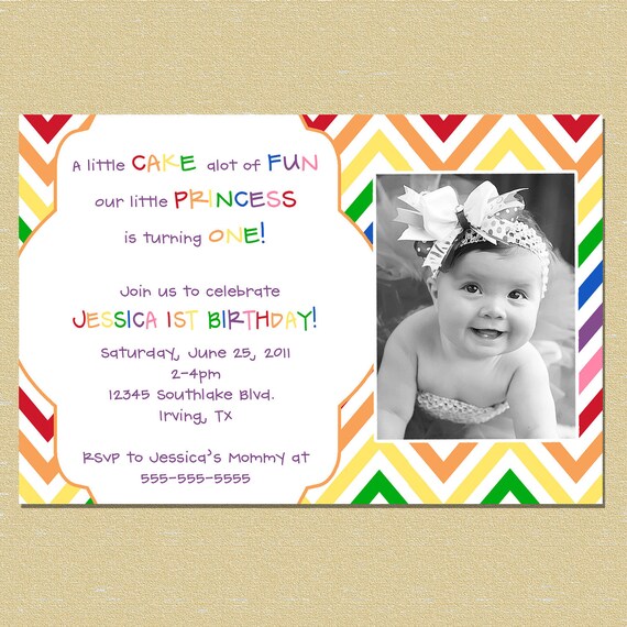 Rainbow Princess Birthday Invitation - (Any Age) Il_570xn