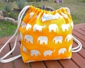 Toddler Backpack Lunch Bag - Orange Elephants