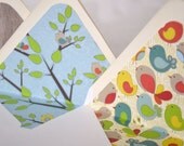 Lined Envelopes, 100% Recycled Content, Set of 12, Bye Bye Birdie