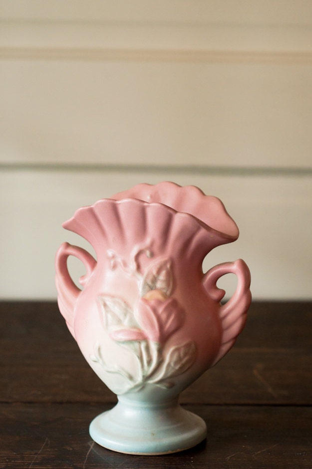 Hull Flower Vase Pink to Green