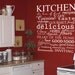 Kitchen subway art vinyl wall decal