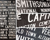 WASHINGTON, DC  Bus Scroll / Subway Scroll /  Tram Roll /  Transit Design - Custom hand painted and distressed, ready to hang 22" x 59"