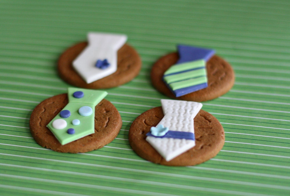 Fondant Tie Toppers for Decorating Cupcakes, Cookies or other Sweet Treats