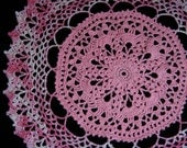 Crocheted Doily - Pink Cotton Candy