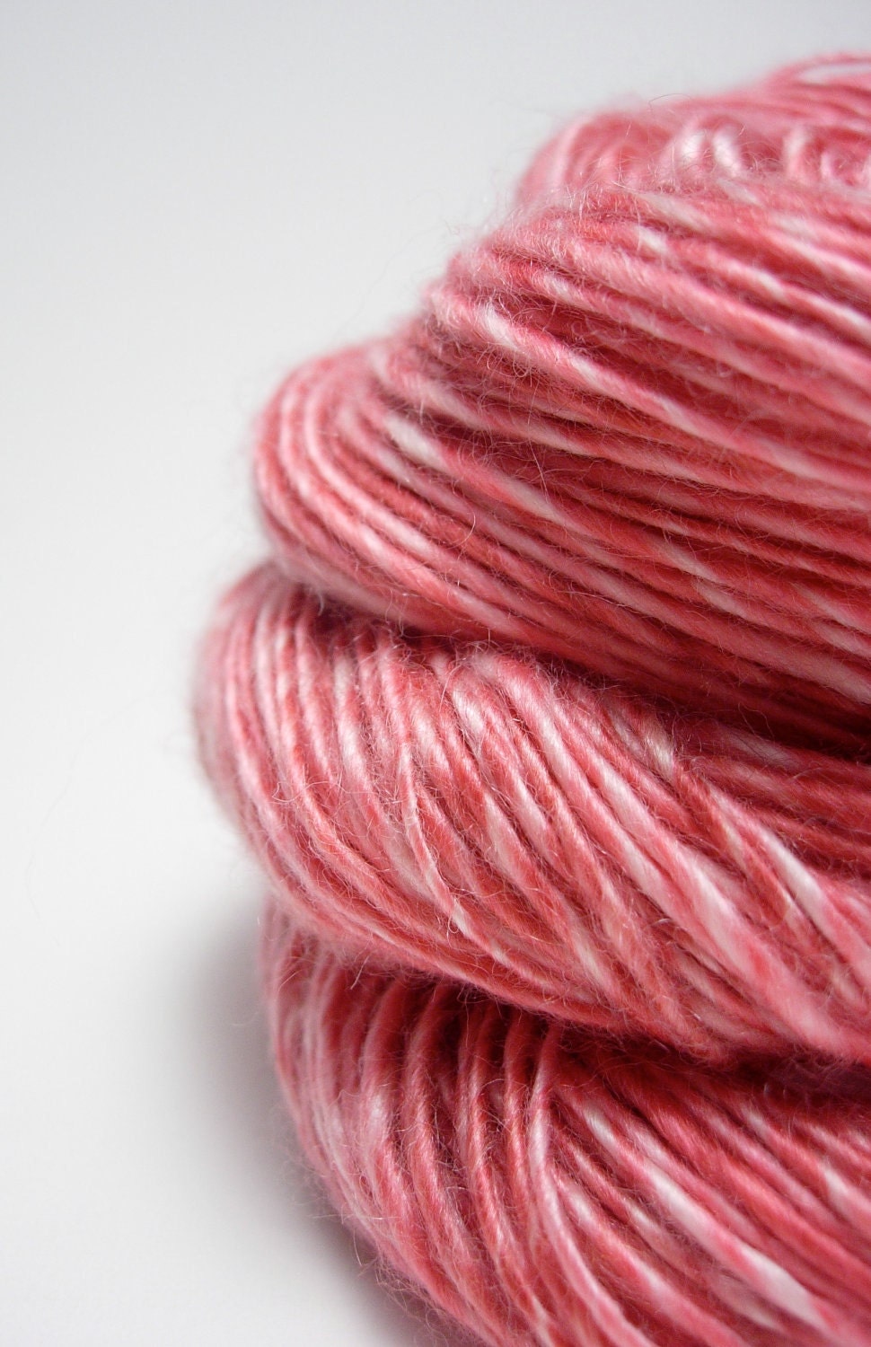 SUGAR KISSES - Merino and Tencel, so soft and silky, handspun yarn, single ply, DK weight