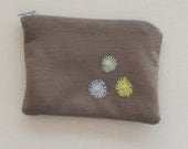 Pentaritses zipper pouch purse embroidered