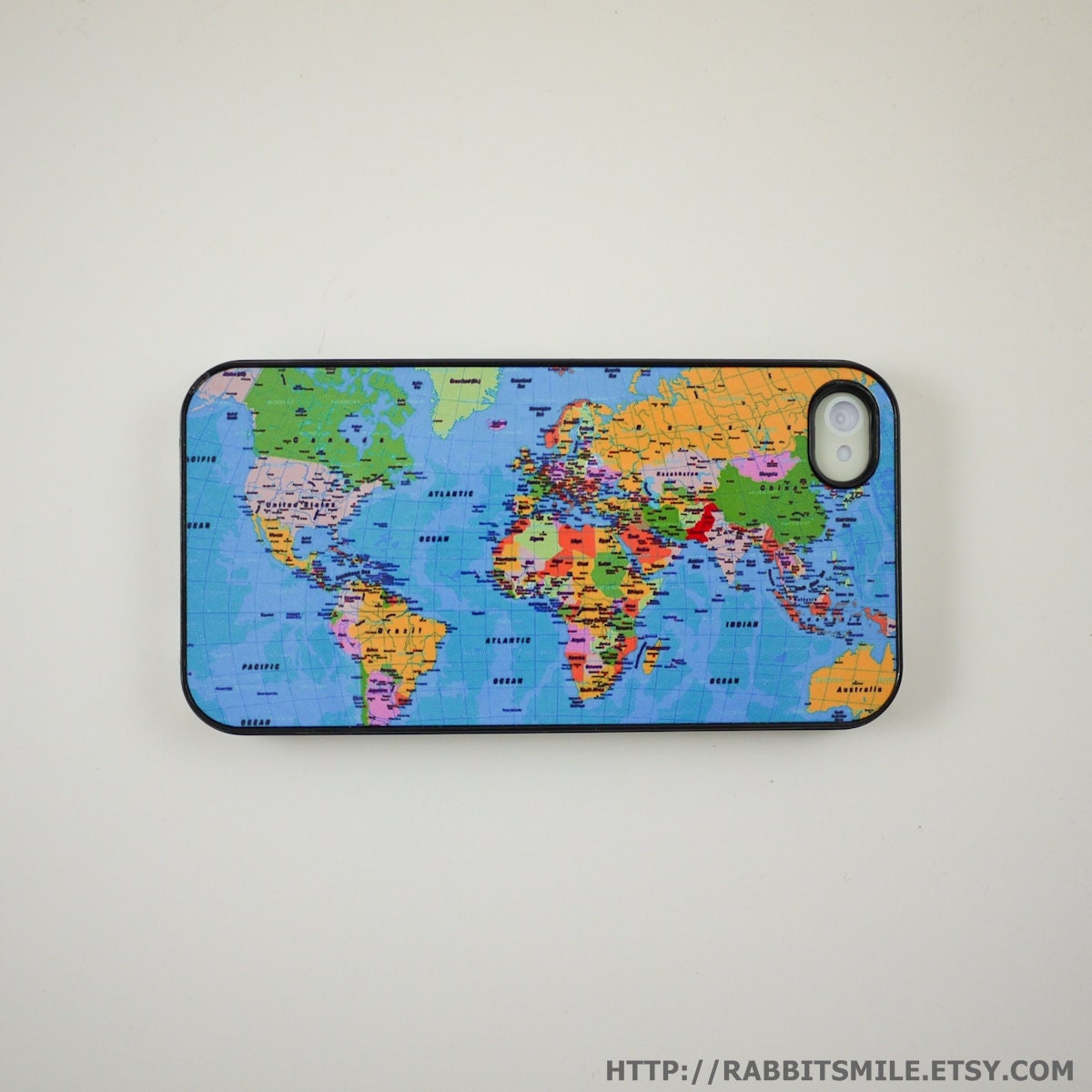 World Map iPhone 5 Case, iPhone 4 case, iPhone 4s Cover , Hard Plastic iphone 5 Cover, cases