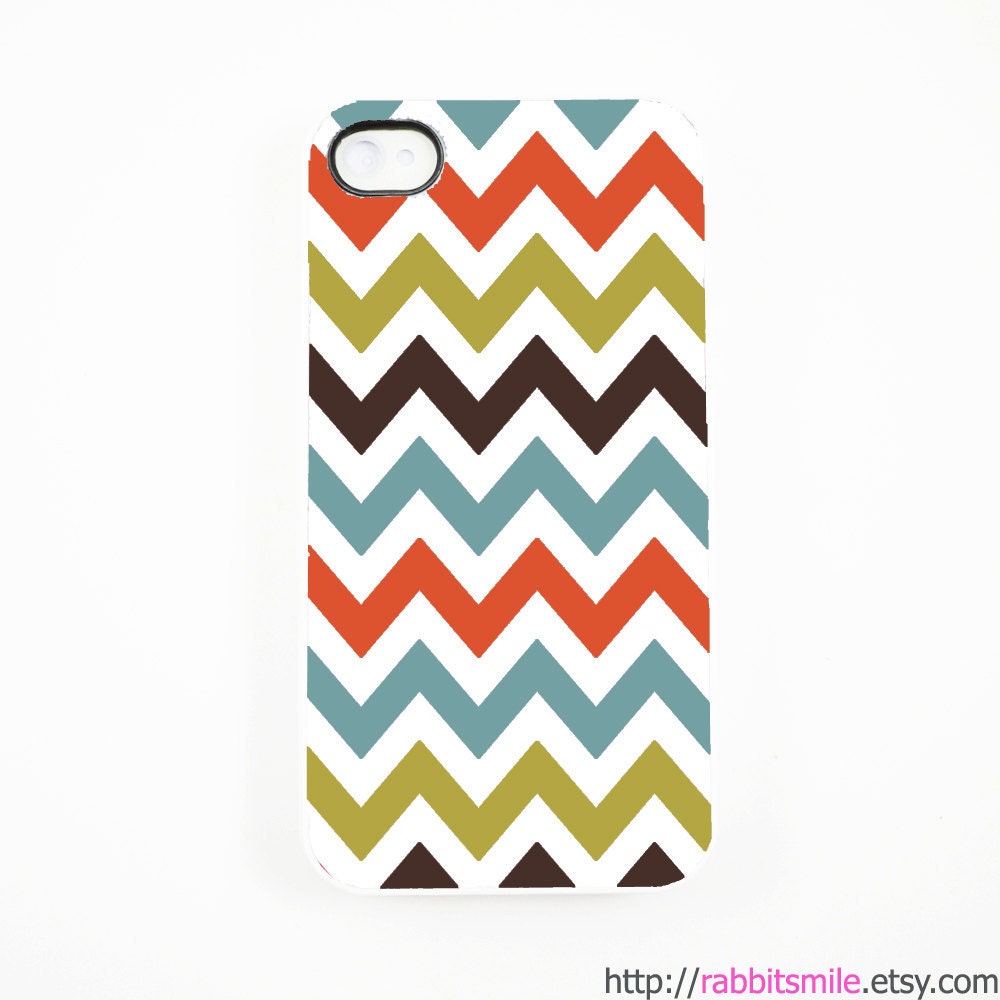 iPhone 5 Case, iPhone 4 case, iPhone 4s Cover , Hard Plastic iphone 5 Cover, cases - Earth Tone Chevron Zig Zag