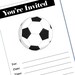 soccer  party invitation - blank -  Printable